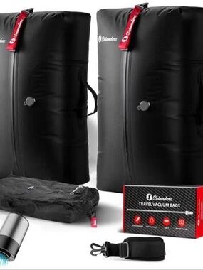NEW - Vacuum Bags for Travel Luggage (2PCS + Pump), Vacuum Clothing